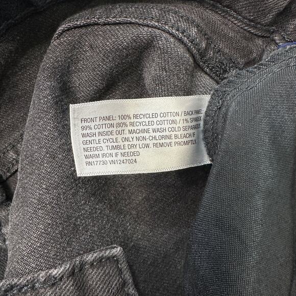 Wild Fable Jeans WMNS 00 Black Denim Easy Rigid High Rise Straight Button Fly - Picture 6 of 11